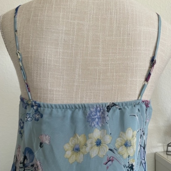 Xhilaration By Target | Y2K Blue Pastel Floral Ruffle Spaghetti Strap Top, XS - Picture 6 of 9